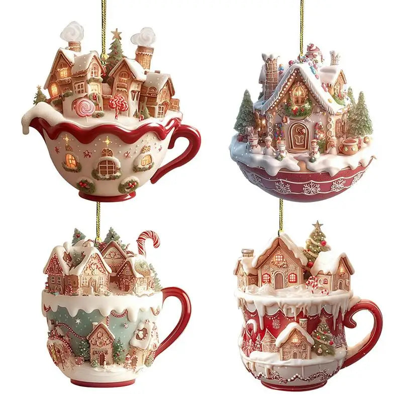 Coffee Cup Christmas Tree Charm