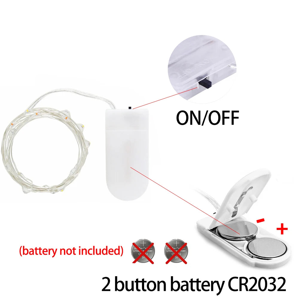 Led Copper Wire Fairy Lights Waterproof LED String Lights Battery Operated DIY Wedding Party Christmas Decoration Garland