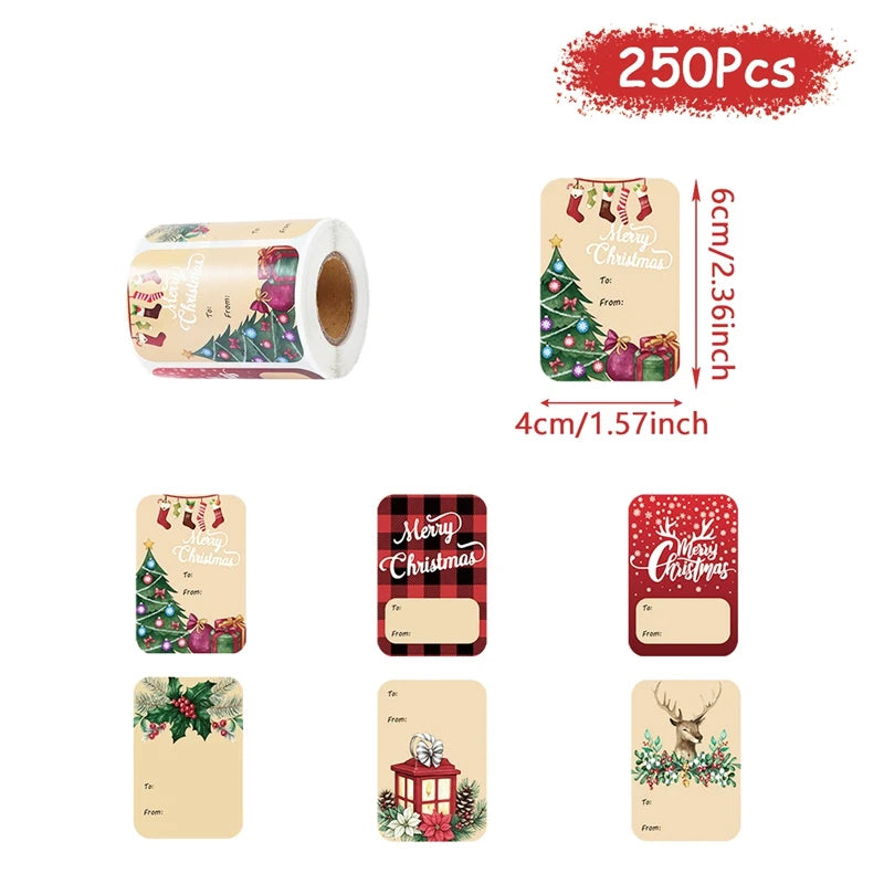 250pcs Xmas Stickers