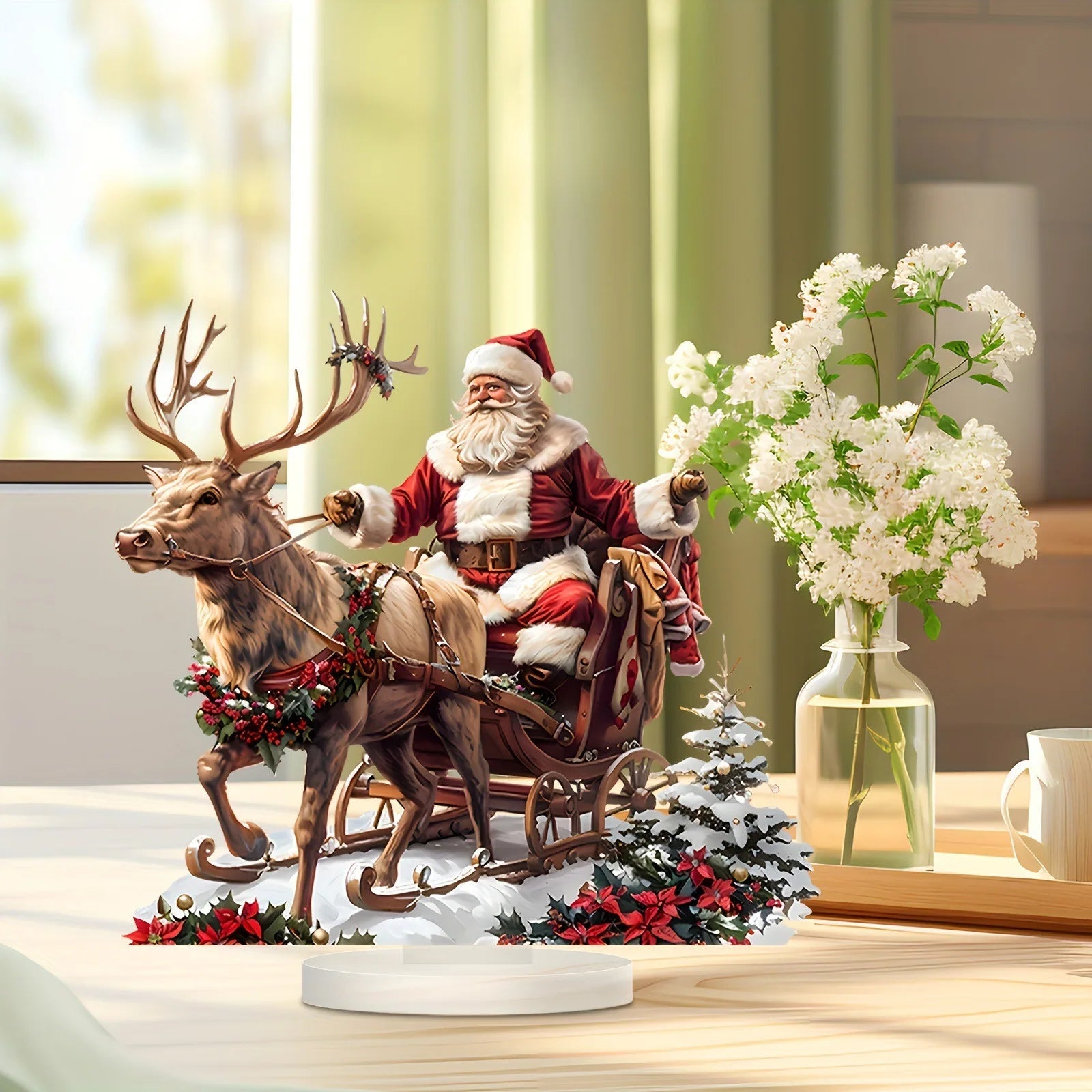 Santa & Reindeer Tabletop Decoration