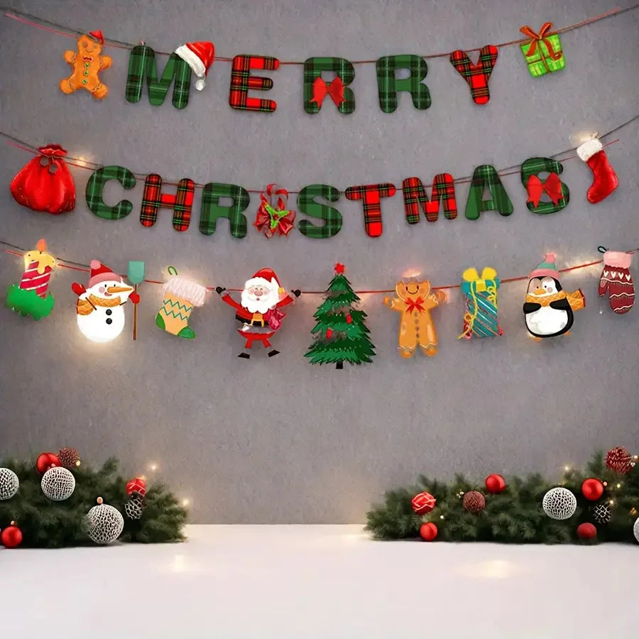 Merry Christmas Banner Set