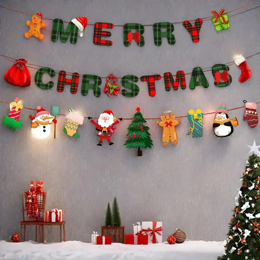 Merry Christmas Banner Set