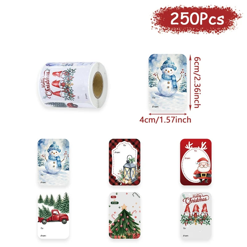 250pcs Xmas Stickers