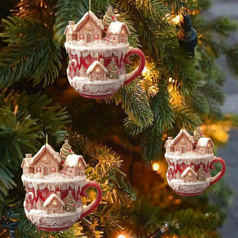 Coffee Cup Christmas Tree Charm
