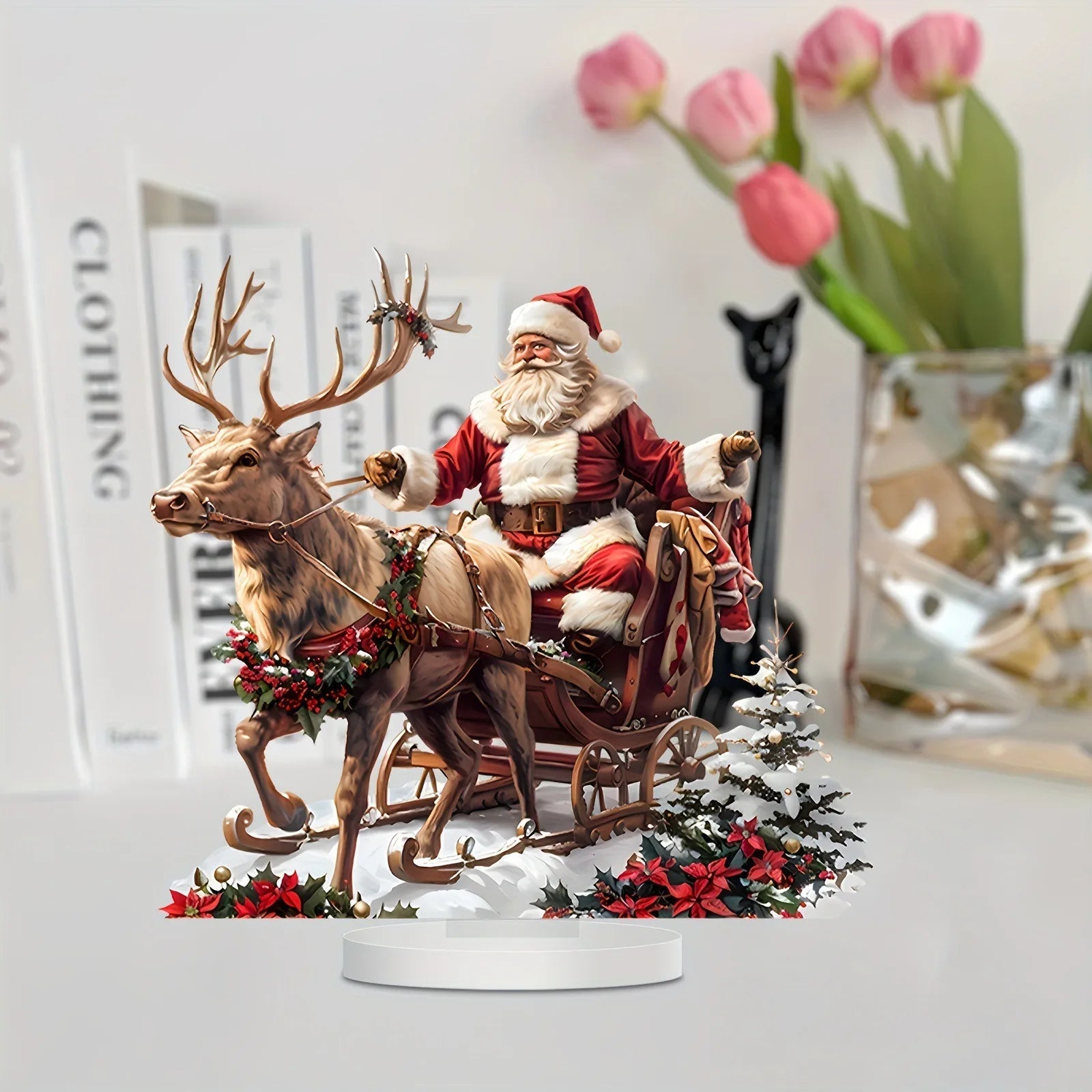 Santa & Reindeer Tabletop Decoration